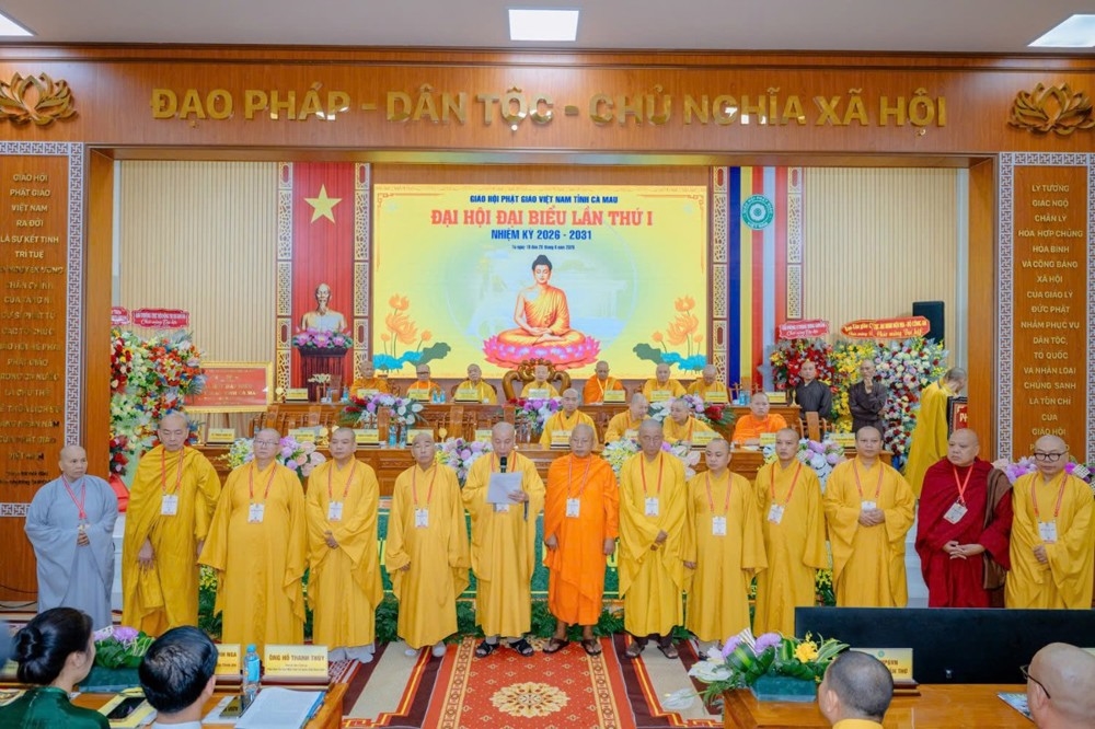 Tân Ban Trị sự Giáo hội Phật giáo Việt Nam tỉnh Cà Mau nhiệm kỳ 2026-2031 ra mắt Đại hội