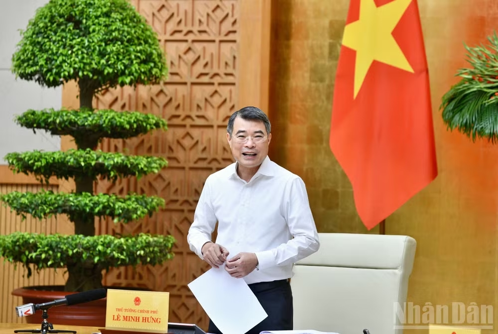 Thủ tướng Chính phủ Lê Minh Hưng phát biểu ý kiến chỉ đạo tại Phiên họp Chính phủ thường kỳ tháng 5. (Ảnh: THANH GIANG)