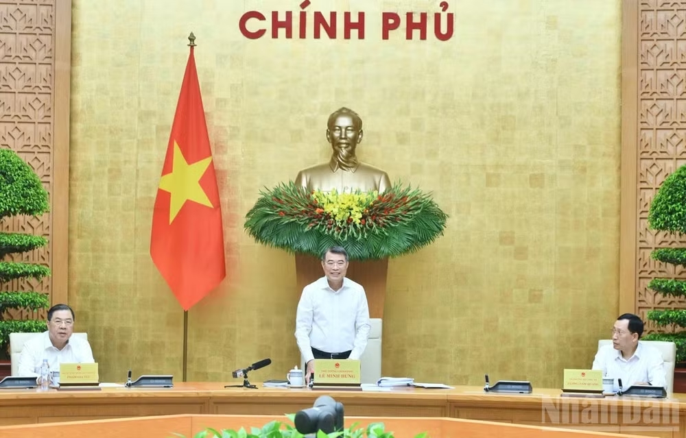 Thủ tướng Chính phủ Lê Minh Hưng chủ trì Phiên họp Chính phủ thường kỳ tháng 5. (Ảnh: THANH GIANG)