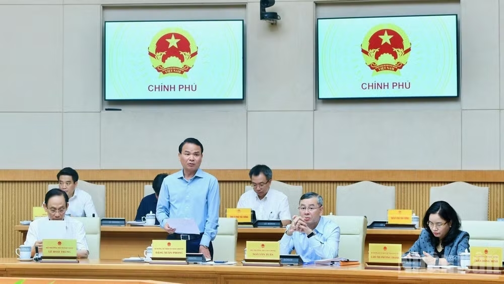 Bộ trưởng, Chủ nhiệm Văn phòng Chính phủ Đặng Xuân Phong phát biểu ý kiến tại phiên họp. (Ảnh: THANH GIANG)