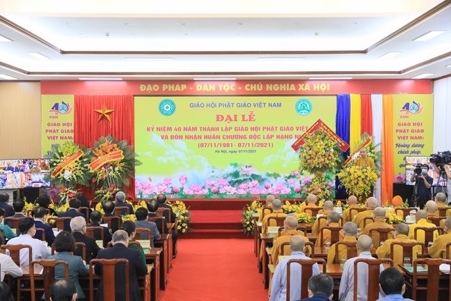 Đại lễ Kỷ niệm 40 năm thành lập Giáo hội Phật giáo Việt Nam tại điểm cầu Thành phố Hà Nội. 