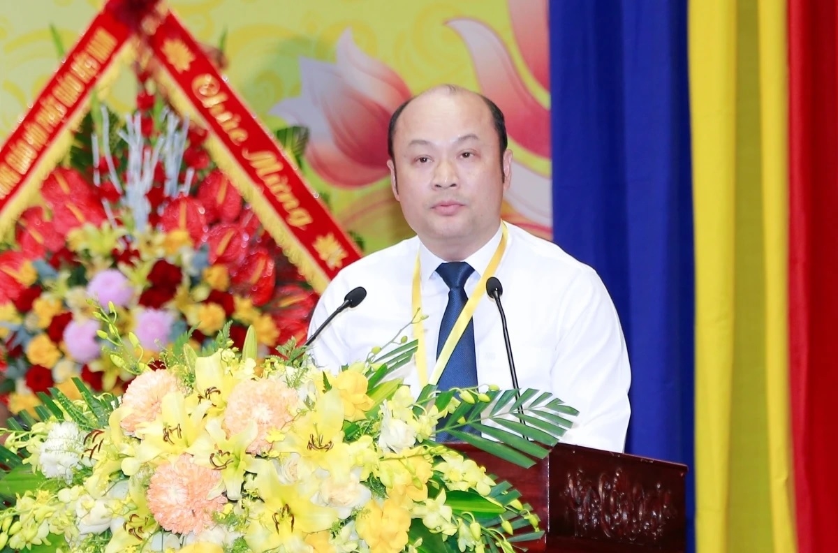 Phó Chủ tịch UBND tỉnh Thanh Hóa Cao Văn Cường phát biểu tại Đại hội.