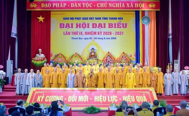 Tân Ban Trị sự Giáo hội Phật giáo Việt Nam tỉnh Thanh Hóa nhiệm kỳ 2026-2031 ra mắt Đại hội.