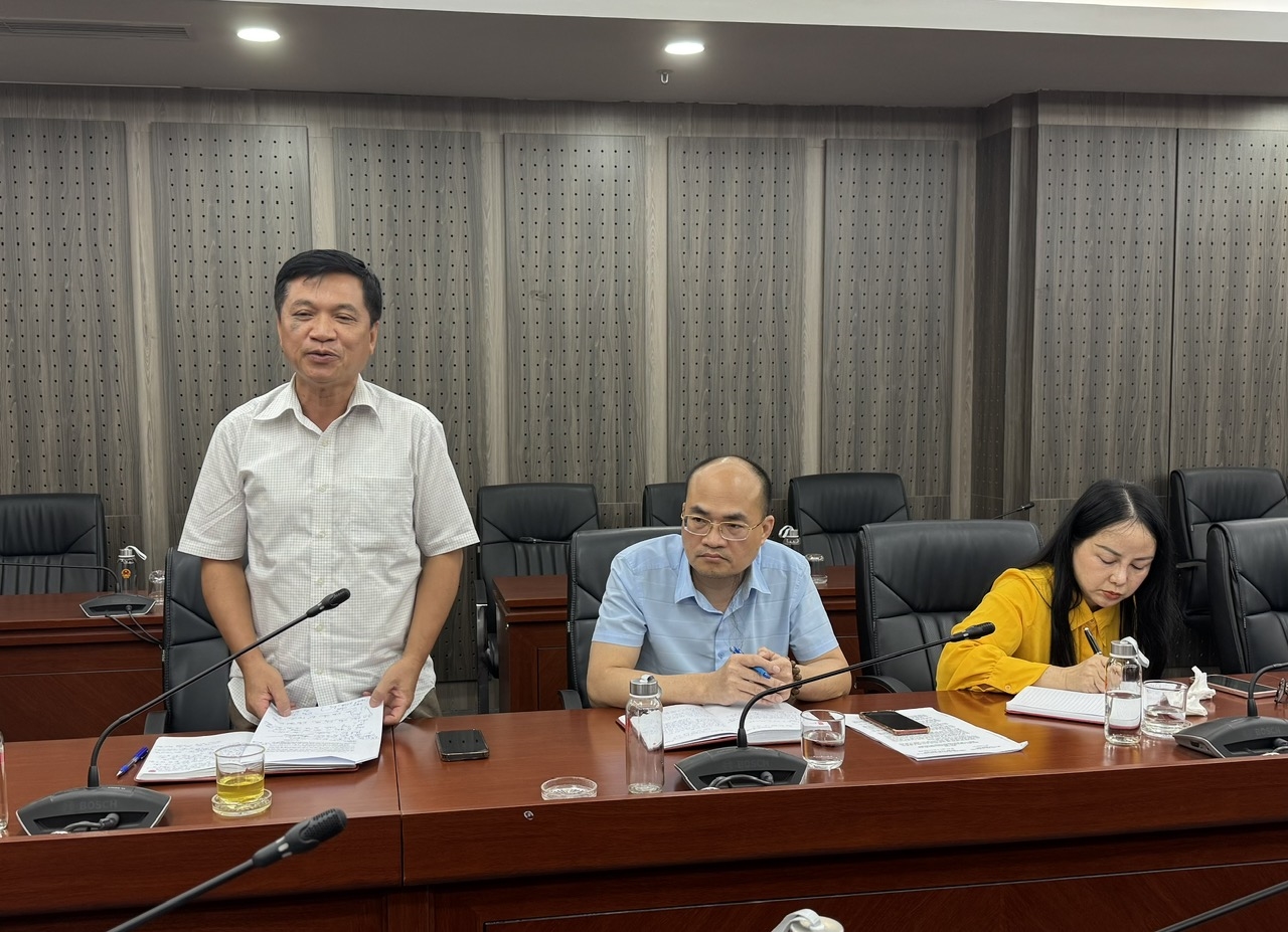 Phó Vụ trưởng Vụ Pháp chế Phan Hồng Thủy phát biểu tại cuộc họp