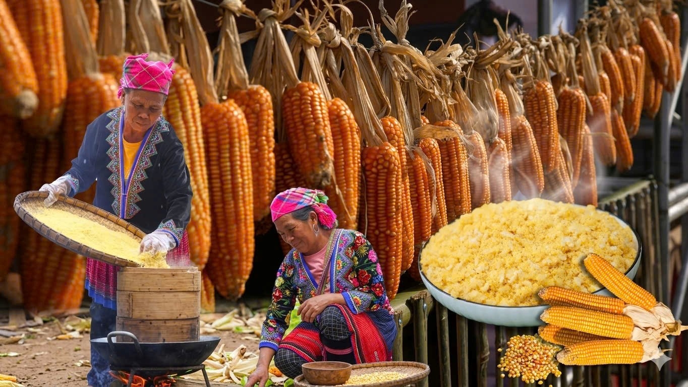 Mèn mén là món ăn dân dã gói trọn hồn cốt của người Mông