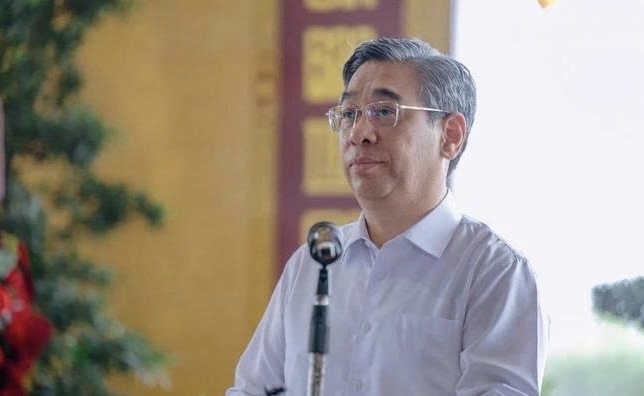 Ông Nguyễn Phước Lộc, Ủy viên Trung ương Đảng, Phó Bí thư Thành ủy, Chủ tịch Ủy ban MTTQ Việt Nam TP. Hồ Chí MInh phát biểu tri ân các anh hùng liệt sĩ, đồng bào yêu nước đã hy sinh vì độc lập, tự do của Tổ quốc tại lễ tưởng niệm