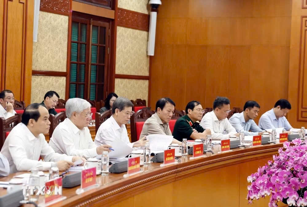 Các đại biểu tham dự cuộc làm việc - Ảnh: TTXVN