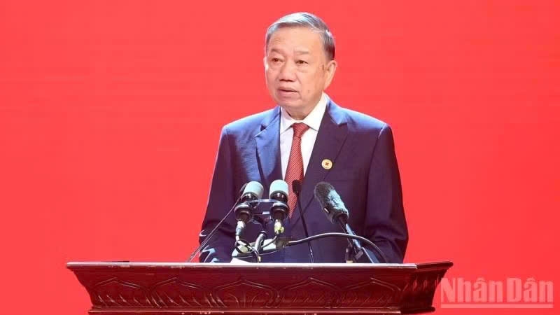 Tổng Bí thư, Chủ tịch nước Tô Lâm phát biểu tại Đại hội. (Ảnh: ĐĂNG KHOA)