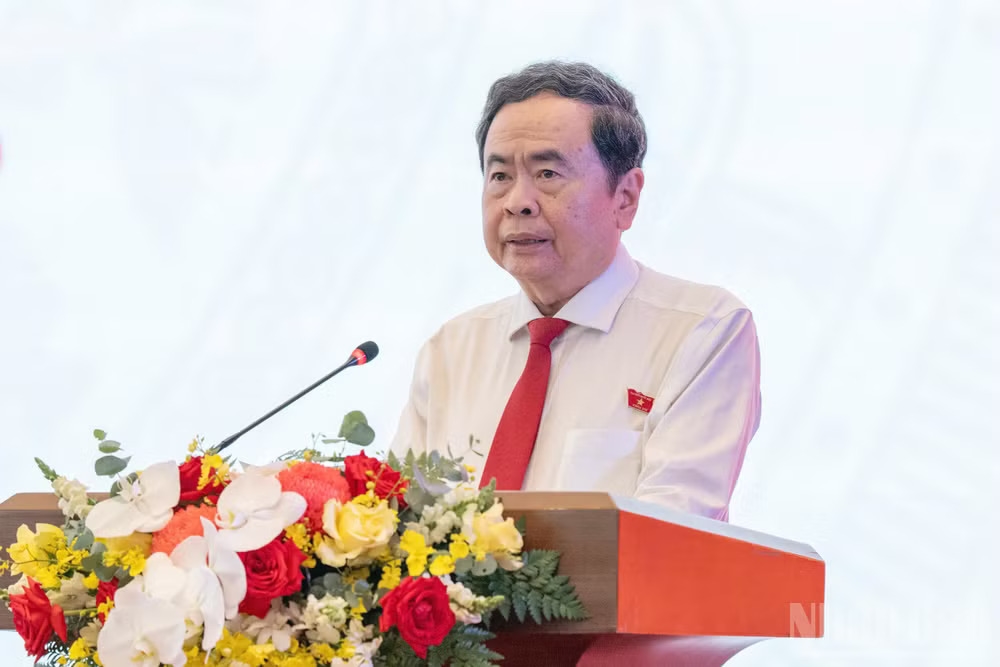 Chủ tịch Quốc hội Trần Thanh Mẫn phát biểu khai mạc Diễn đàn. (Ảnh: THỦY NGUYÊN)