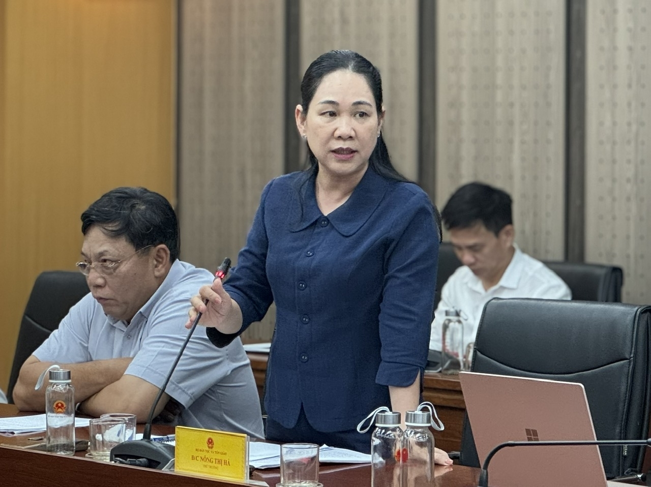 Thứ trưởng Nông Thị Hà phát biểu tại cuộc họp