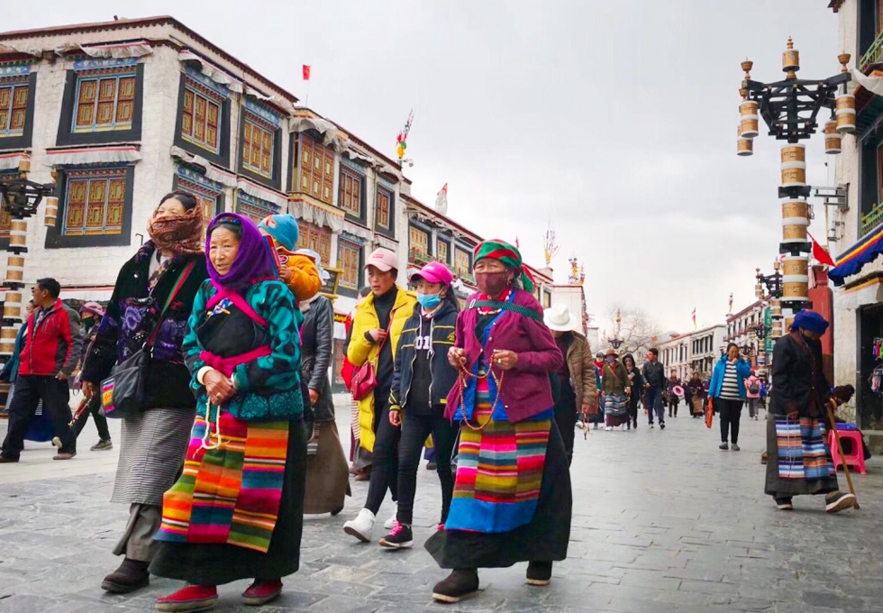The vibrant traditional clothing of the Tibetan people in China