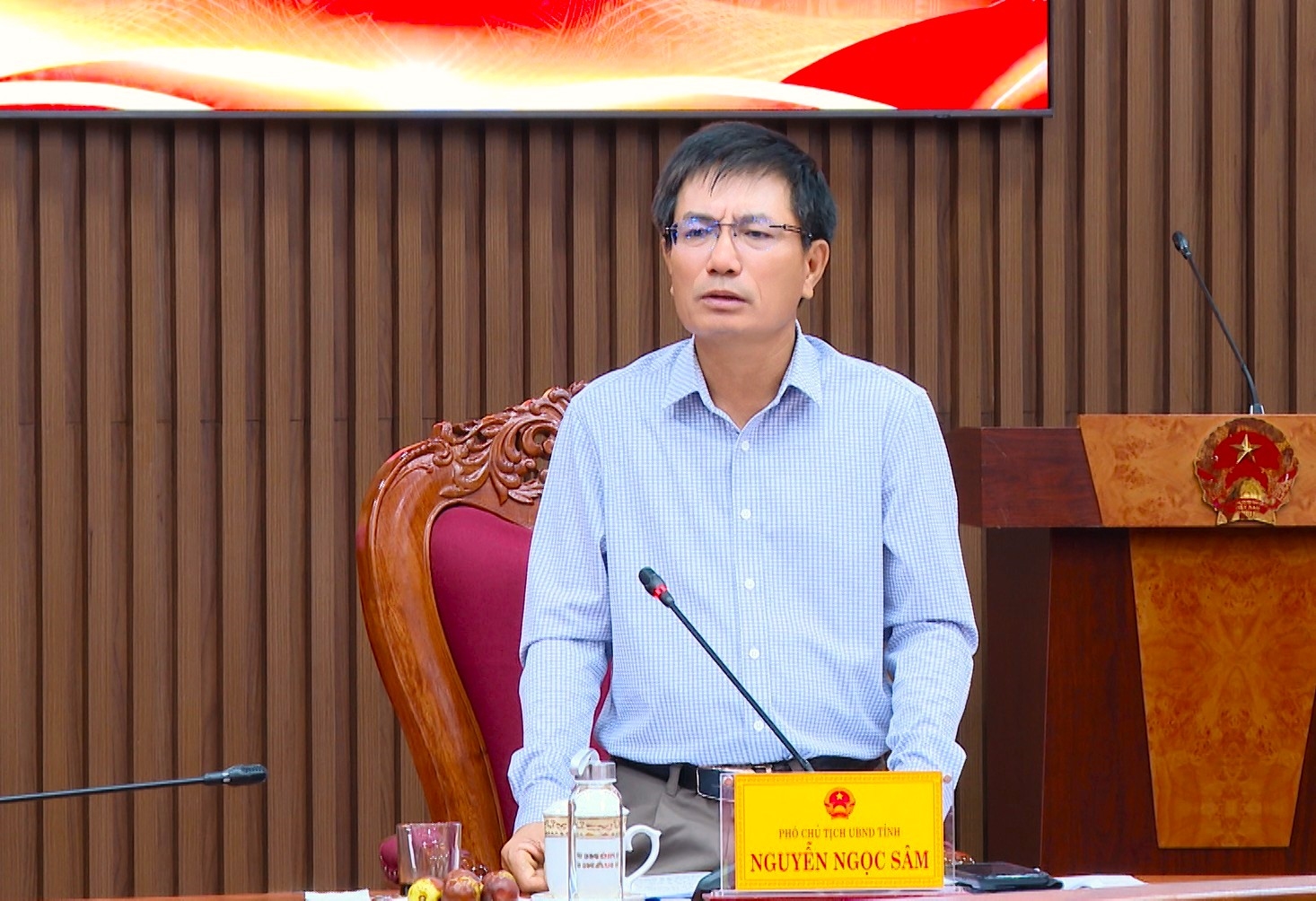 Đồng chí Nguyễn Ngọc Sâm - Phó Chủ tịch UBND tỉnh Quảng Ngãi phát biểu tại buổi làm việc