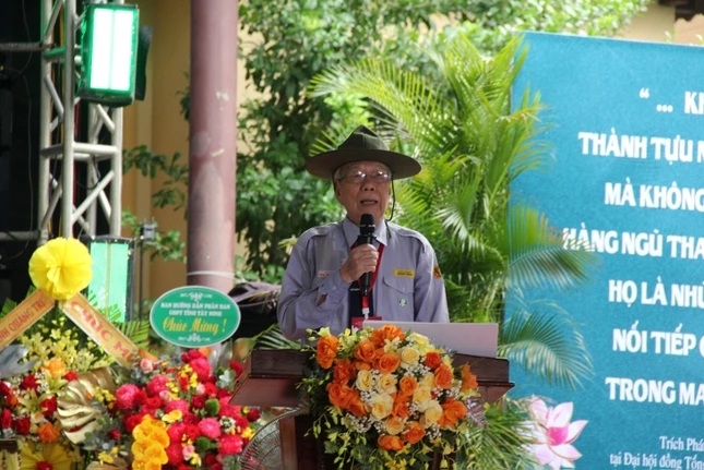 Huynh trưởng Cấp Dũng - Tâm Giới Phan Ngọc Thảo, phát biểu tại buổi lễ