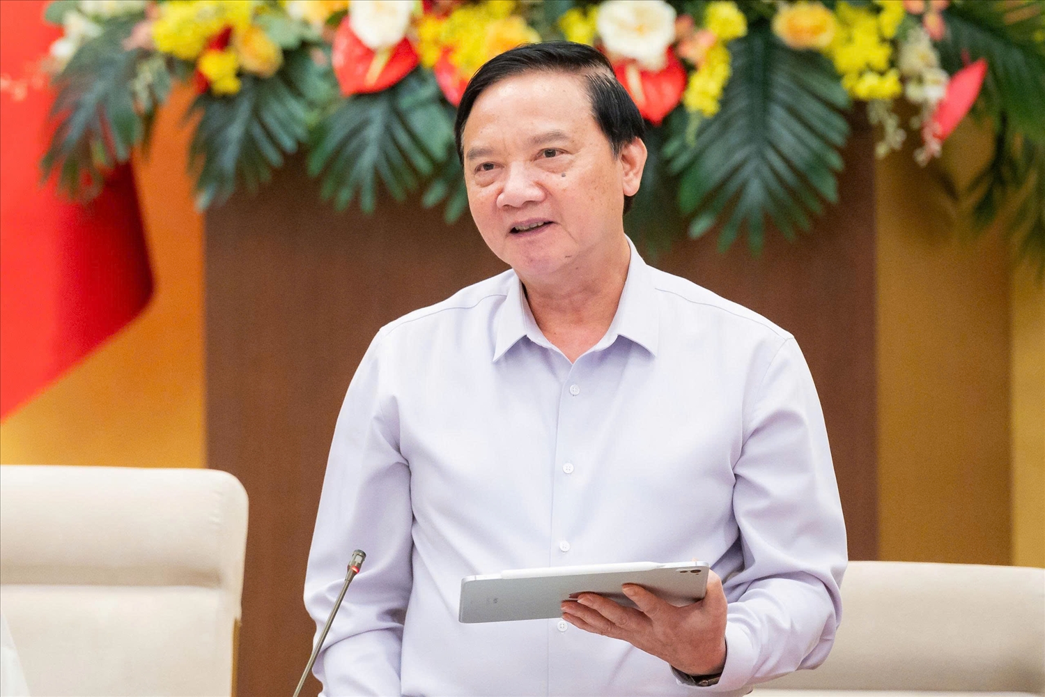 Phó Chủ tịch Quốc hội Nguyễn Khắc Định phát biểu