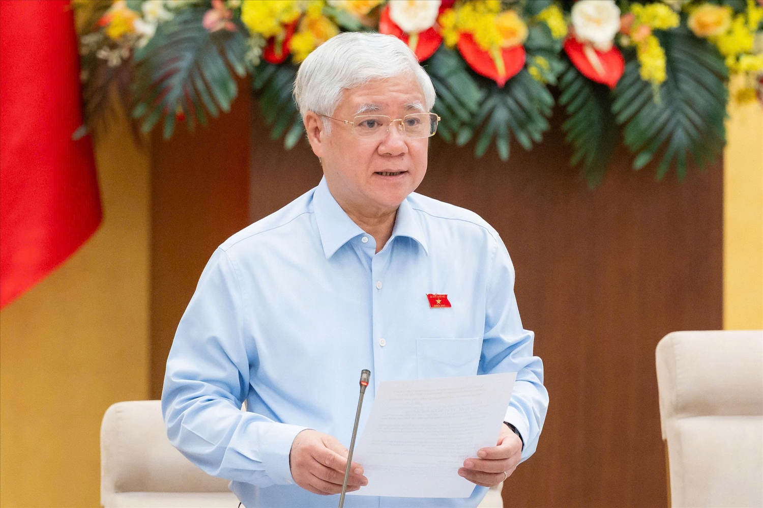Phó Chủ tịch Thường trực Quốc hội Đỗ Văn Chiến phát biểu