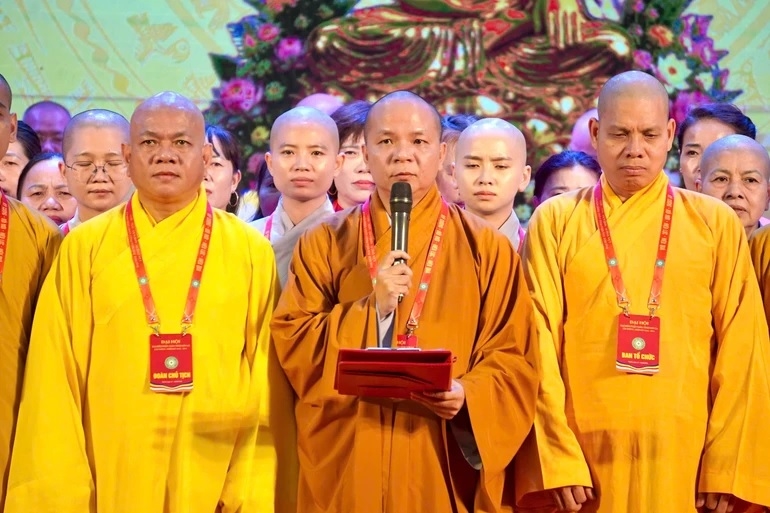 Đại đức Thích Minh Đức, Trưởng Ban Trị sự Giáo hội Phật giáo Việt Nam tỉnh Sơn La nhiệm kỳ mới phát biểu nhận nhiệm vụ