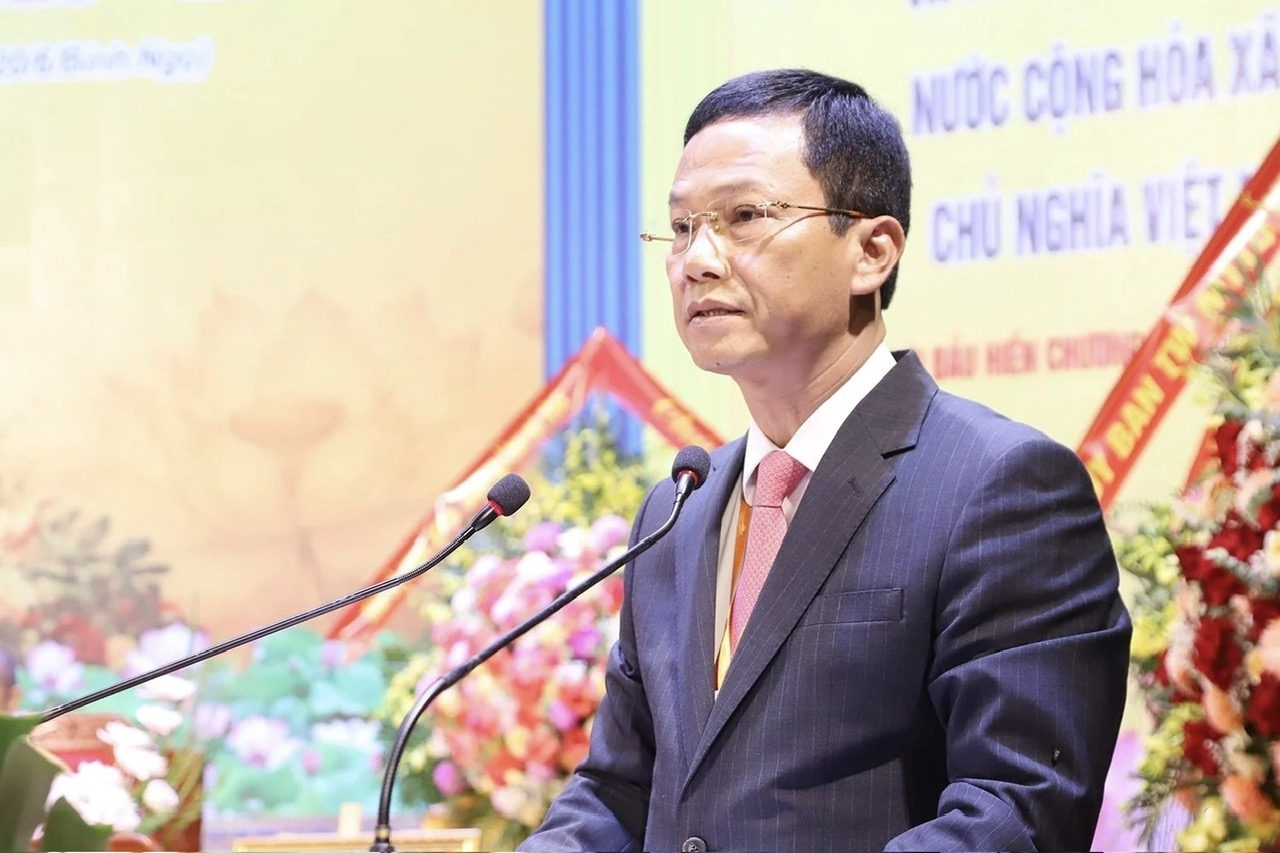 Ông Nguyễn Trọng Hiếu, Ủy viên Ban Thường vụ, Phó Chủ tịch UBND tỉnh Hà Tĩnh phát biểu tại Đại hội