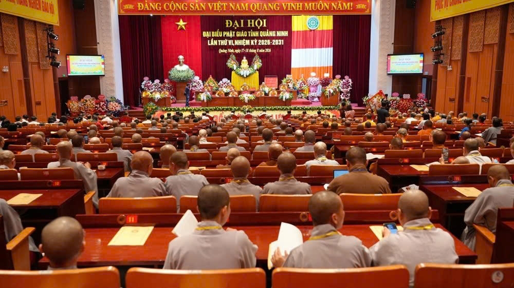 Quang cảnh Đại hội đại biểu Phật giáo tỉnh Quảng Ninh lần thứ VI, nhiệm kỳ 2026-2031