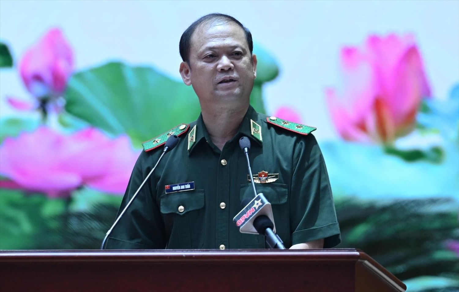  Trung tướng Nguyễn Anh Tuấn, Bí thư Đảng ủy, Chính ủy Bộ đội Biên phòng phát biểu