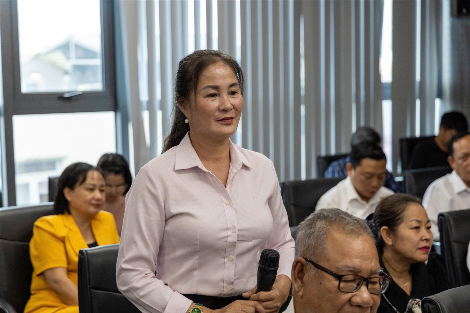 Bà Nguyễn Thị Nga, Người có uy tín ấp Kinh Tư, xã Bình Giang, tỉnh An Giang