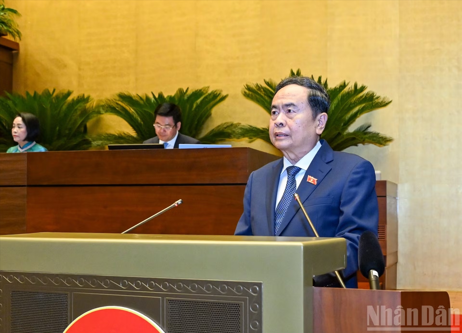 Chủ tịch Quốc hội Trần Thanh Mẫn phát biểu khai mạc Kỳ họp. (Ảnh: DUY LINH)