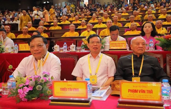 Thứ trưởng Bộ Dân tộc và Tôn giáo Nguyễn Hải Trung cùng các đại biểu tham dự Đại hội