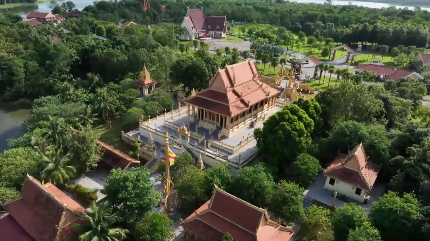 Khmer pagoda complex at the Vietnamese ethnic culture and tourism village