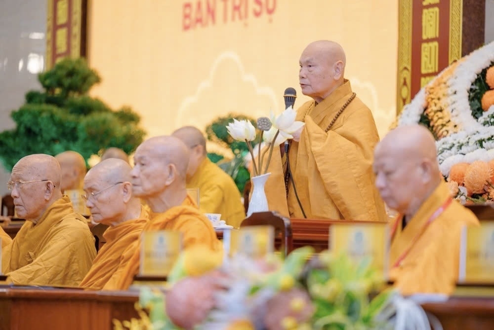 Hòa thượng Thích Thiện Nhơn gửi lời đạo từ tại buổi lễ