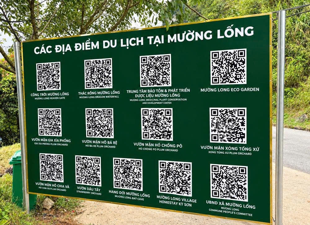 Các điểm check-in tại Mường Lống được tích hợp mã QR, giúp du khách thuận tiện tra cứu thông tin, khám phá điểm đến và trải nghiệm du lịch cộng đồng vùng đồng bào dân tộc Mông