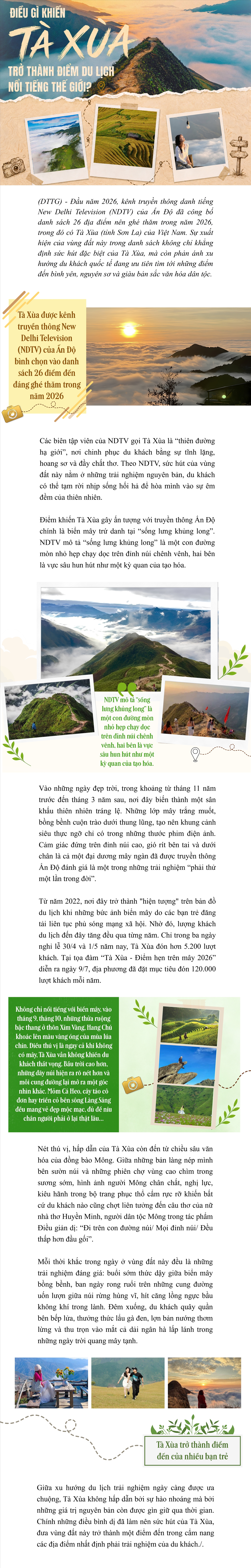 Xã Tà Xùa (tỉnh Sơn La) trở thành điểm du lịch nổi tiếng thế giới