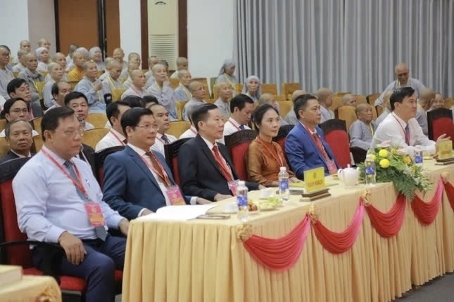 Thứ trưởng Bộ Dân tộc và Tôn giáo Nguyễn Hải Trung cùng các đại biểu tham dự Đại hội