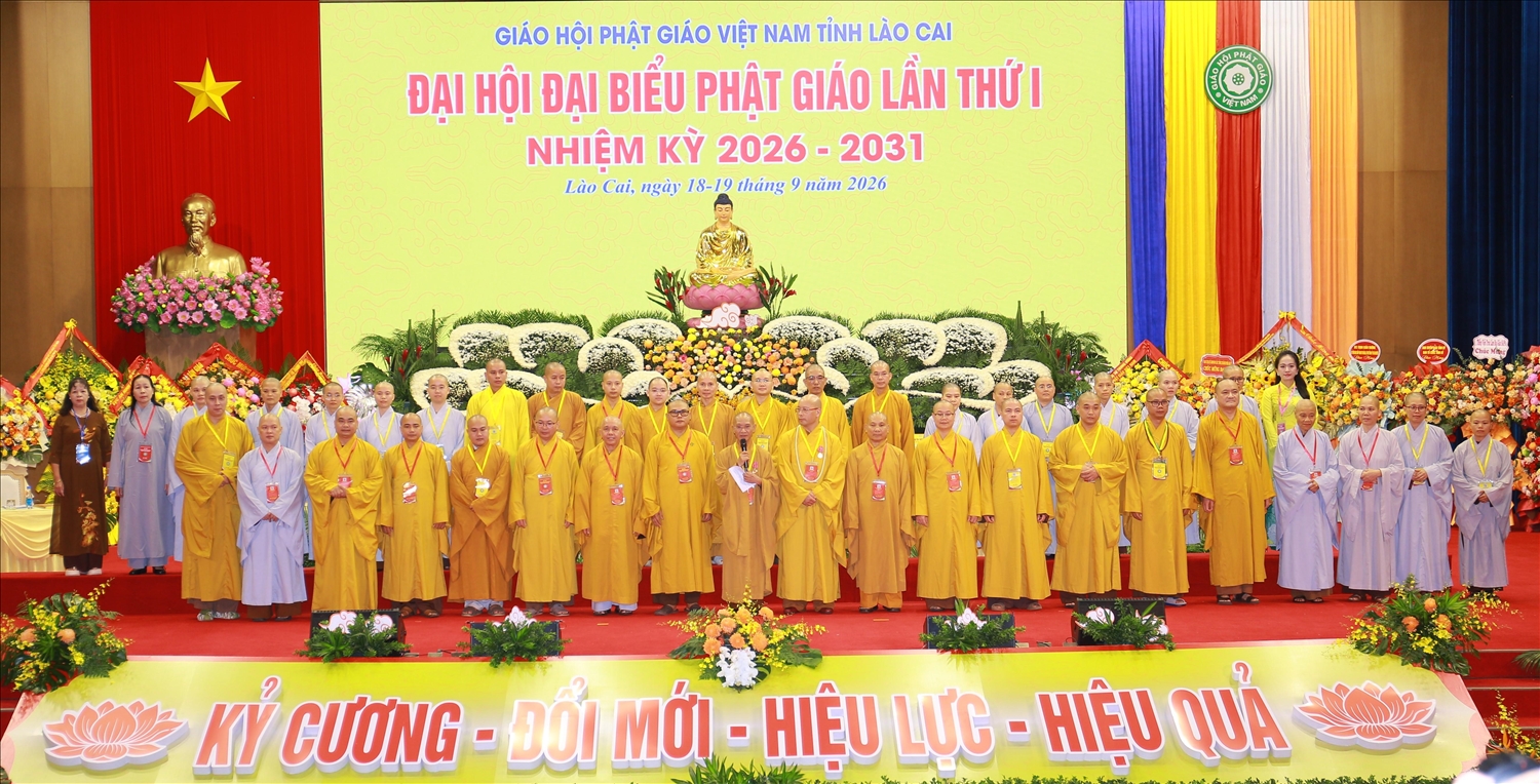 Ban Trị sự Giáo hội Phật giáo Việt Nam tỉnh Lào Cai nhiệm kỳ 2026-2031 ra mắt Đại hội