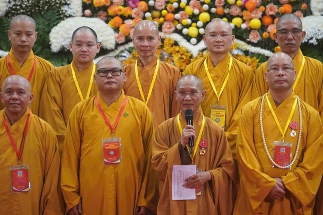 Hòa thượng Thích Thanh Điện, Trưởng ban Ban Trị sự Giáo hội Phật giáo Việt Nam tỉnh Lào Cai nhiệm kỳ mới phát biểu nhận nhiệm vụ