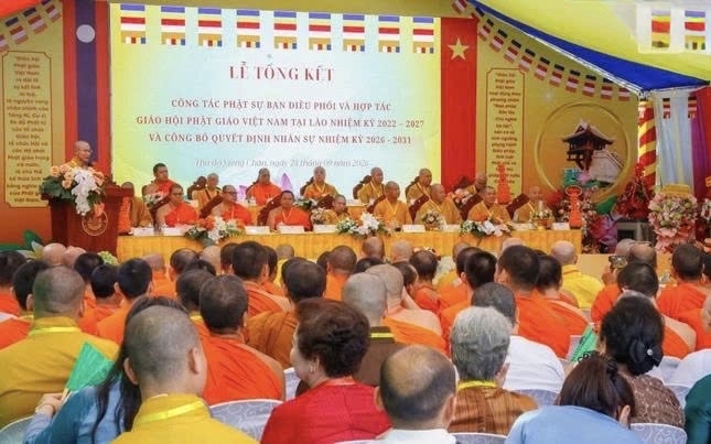 Quang cảnh Lễ tổng kết hoạt động Phật sự nhiệm kỳ 2022-2026