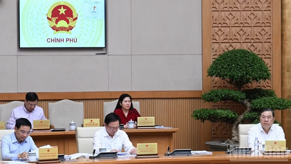 Các Phó Thủ tướng Chính phủ, đại biểu tham dự phiên họp. (Ảnh: TRẦN HẢI)